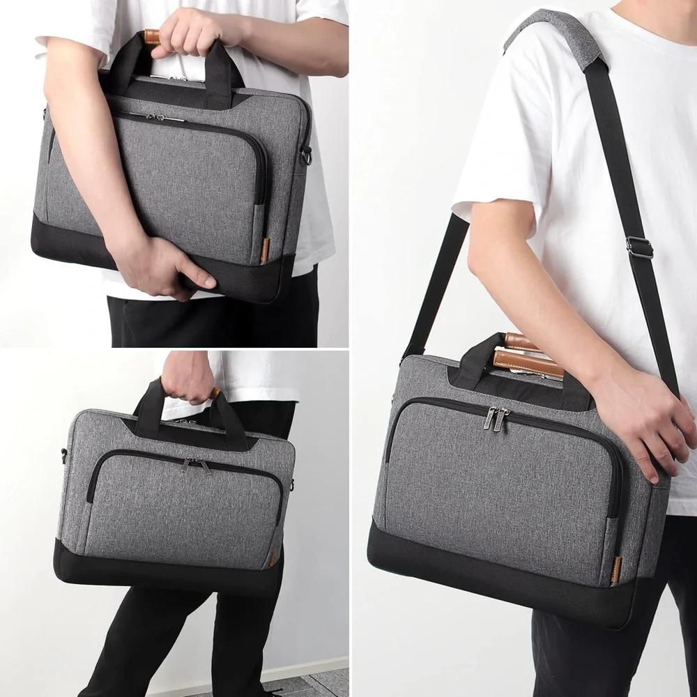 Elegant Black and Gray Men's Laptop Bag